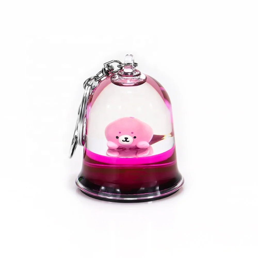 Bell Marine Ocean Park Liquid Floater Keyring Water Flotage Floating Aqua Floaty Key Holder Aquarium Mini Snow Globe Keychain