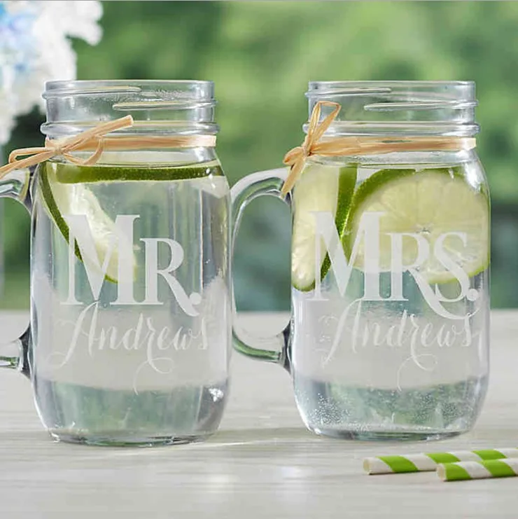 Wholesale Round Glass Mason Jar 20 oz Drinking Glass Cup  with Handle for Sale
