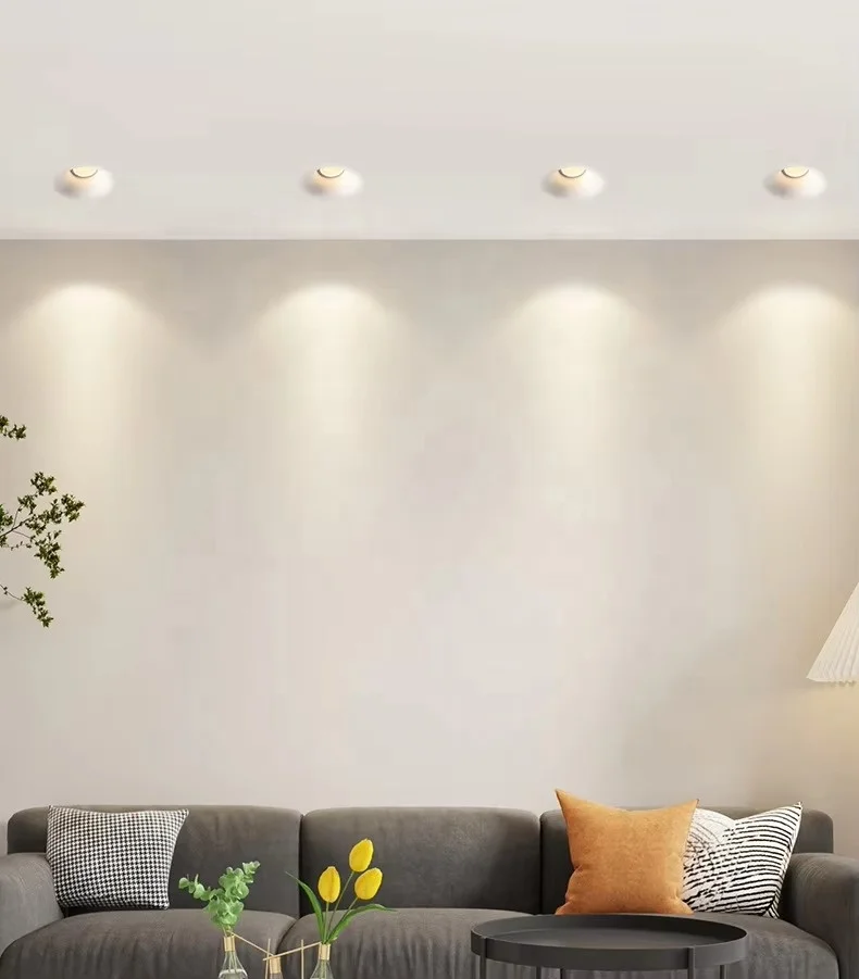 Modern LED gypsum lamp, intelligent embedded ultra-thin ceiling gypsum anti glare spotlight for living room corridors