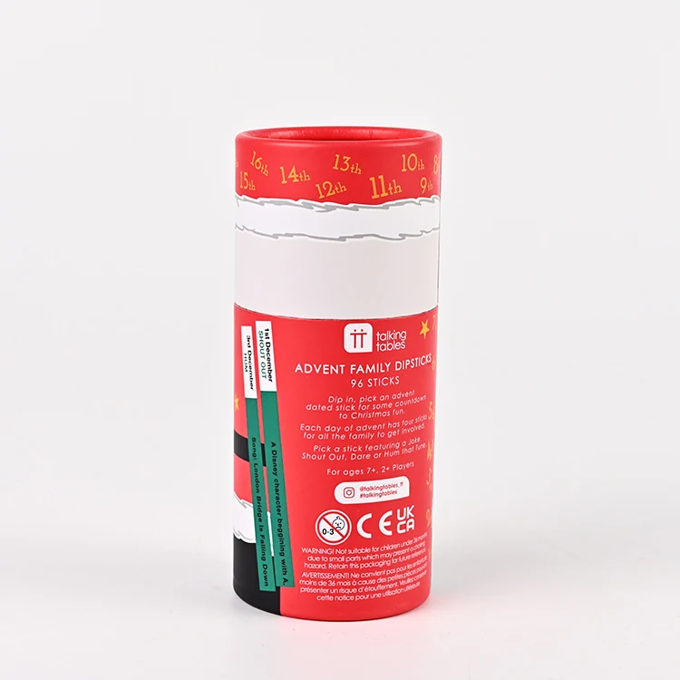 Christmas series printed design kraft paper bag tube round