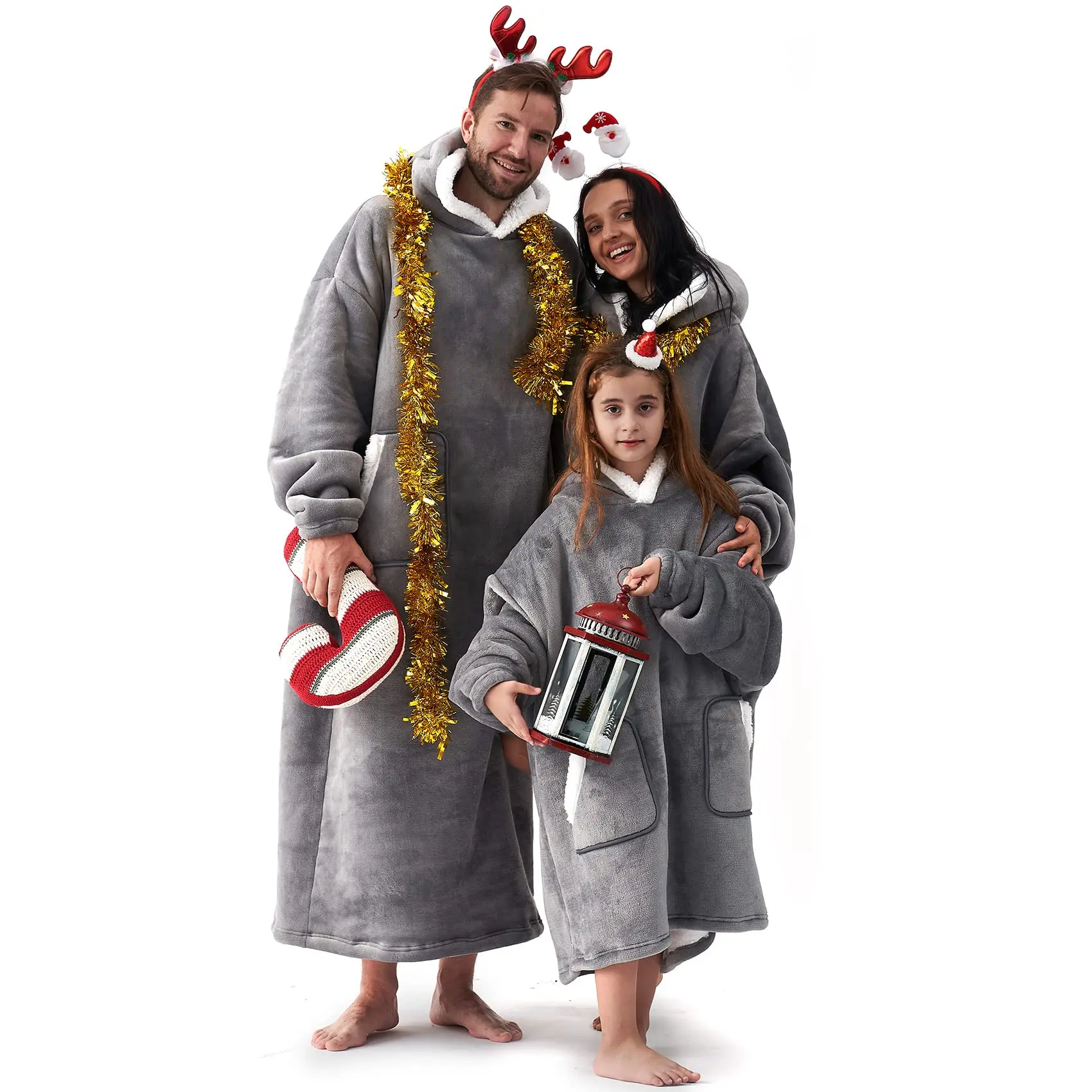 Wholesale Hot Sell Soft Flannel Sherpa Fleece Oversized Sweatshirt Wearable Hoodie Blanket for Adults Kids