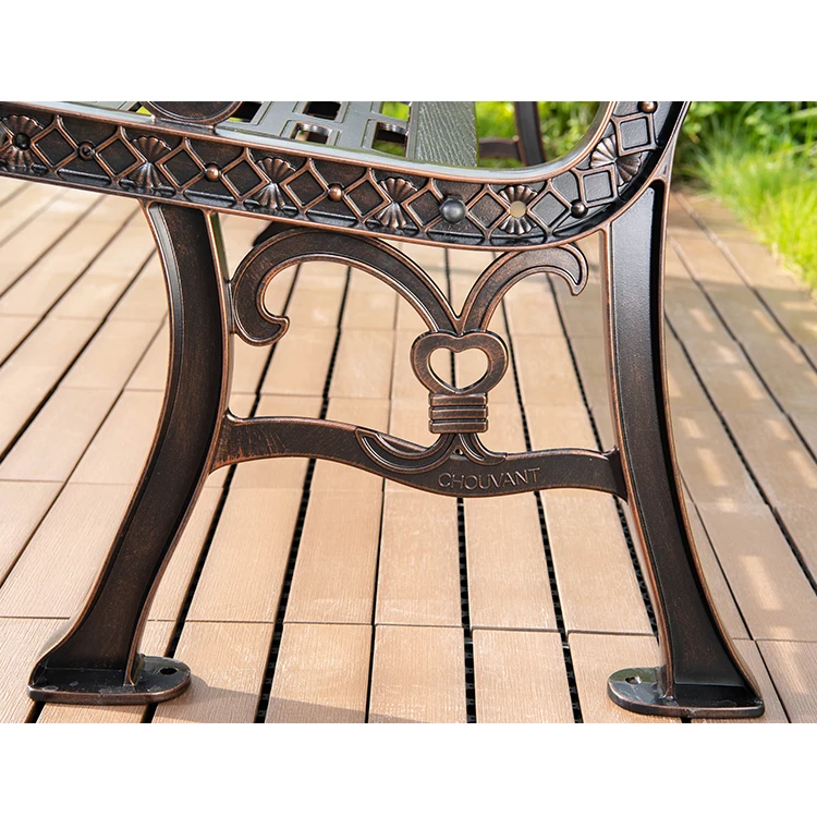 
Anti-rust waterproof durable metal outdoor decorative cast aluminum garden furniture park bench 