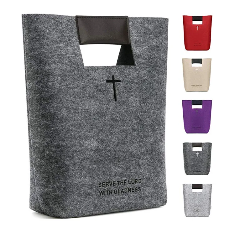 Custom Felt Bible Cover Carrying Case Tote Bible Bag Felt Bible Cover Handbag Church Bible Bag For Christian Gift