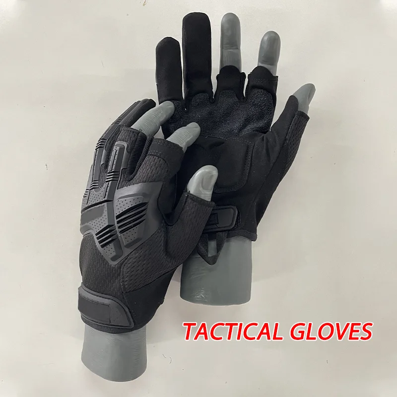 Custom Logo Durable Safety Work Hard Knuckle Anti-Slip Tactical Gloves Foam Pad High Impact Black Outdoor Use