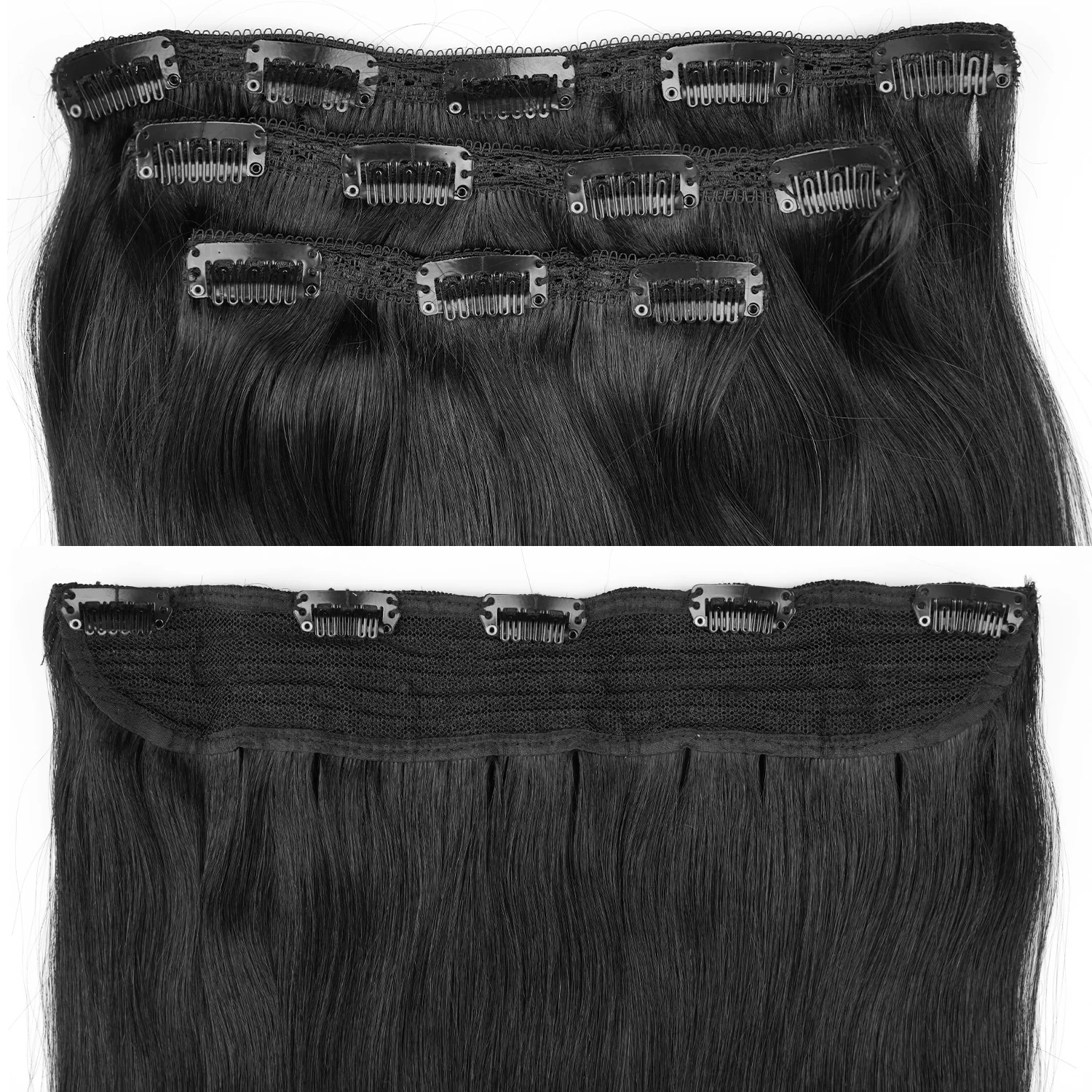 Silky Straight Clip in Hair With Fish Line One Piece Halo Invisible Headband Wire Remy Halo Hair Extensions Human Hair
