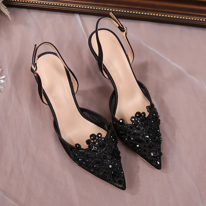 Ladies Beauty Luxury Pointed toe Women High heels shoes Diamond Sexy shoes for womens new styles