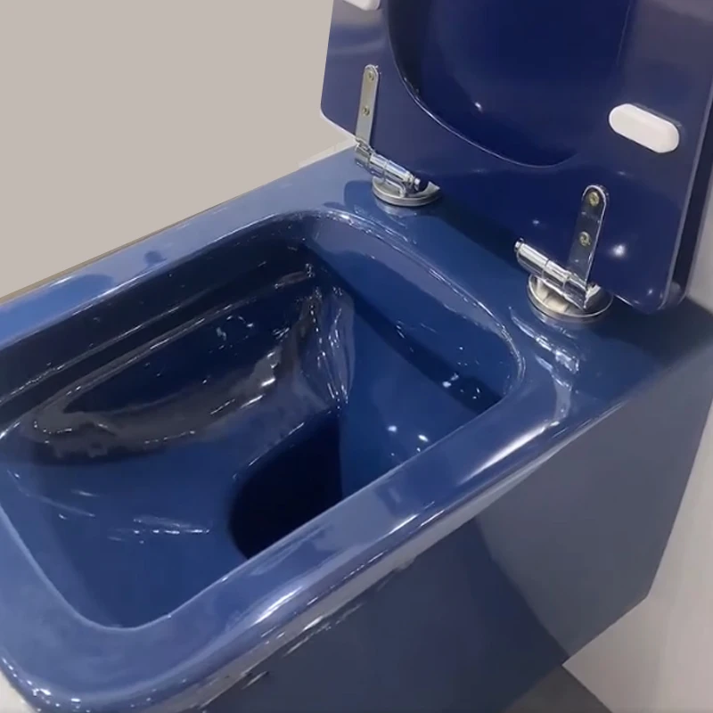 blue wc bathroom porcelain one piece toilet W/C washdown closet  indoor bathroom set wall hung tank united p-trap WC for hotel