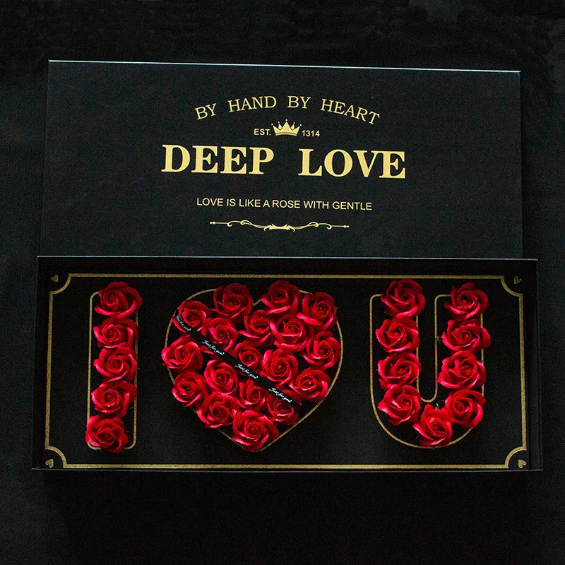 Zex Wrap Luxury Clear Flower Packaging Box I Love You Square Shaped Boxes