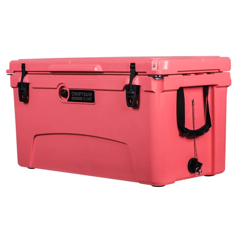 75QT portable plastic hard rotomolded ice box ice chest cooler durable pink cooler box