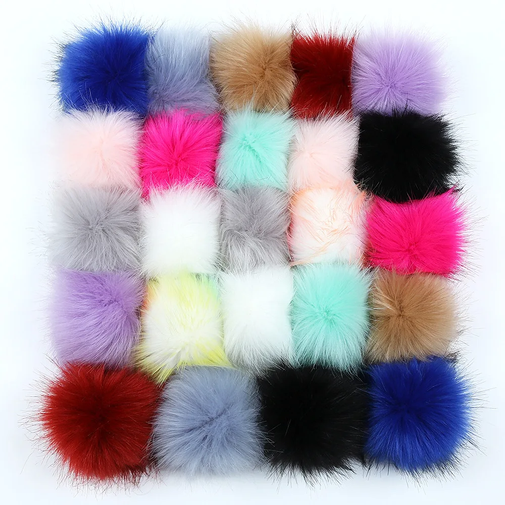 8cm Fake fox fur balls vegan faux fur rabbit fur pom poms for shoes decoration accessories for women