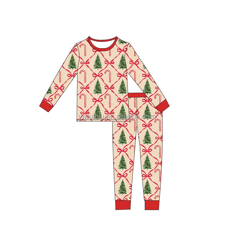 High-quality Bamboo Fiber Fabric Long-sleeved Trousers Holiday Home Two-piece Set