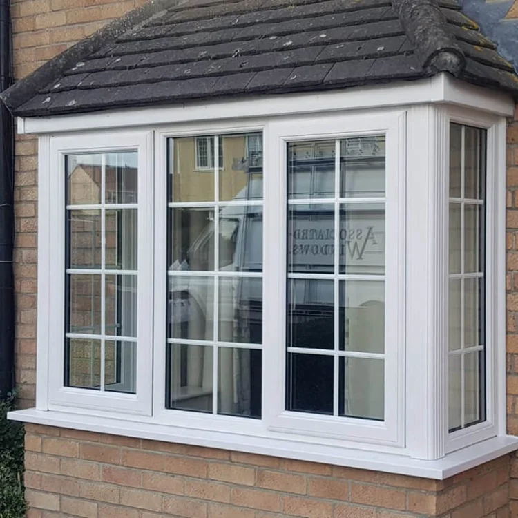 Minimalism Windproof Best Quality Glass Aluminum Modern Garden Bay And Bow Window For Villa Impact Resistant