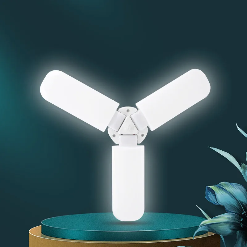 New design ABS material 6500K with E27 B22 base 5+1 blade fan-shaped LED folding light