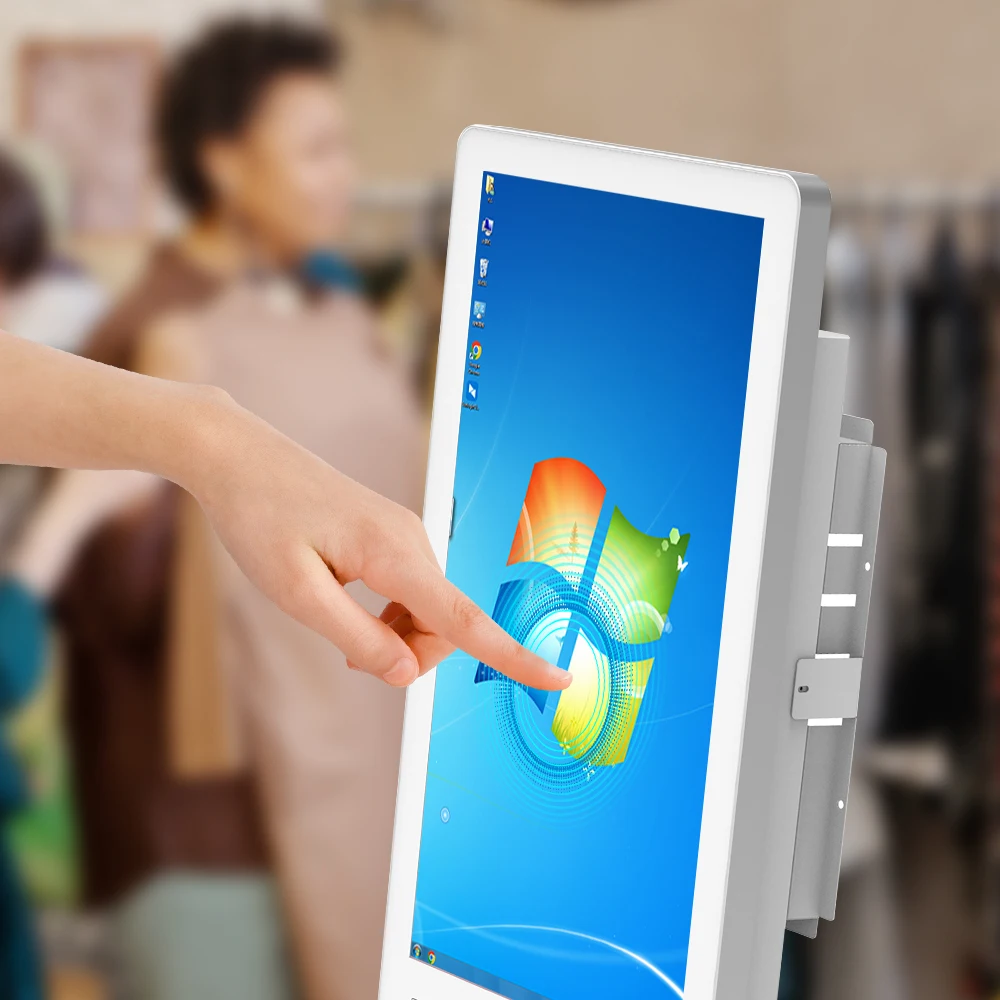 Multi-payment methods 27/32' flexible screen facial recognition scanner printer password keypad cashless payment self kiosks