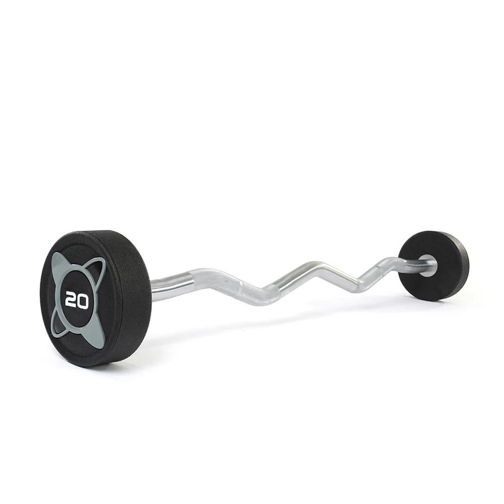 High grade EZ curl fixed CPU urethane weight lifting Barbell