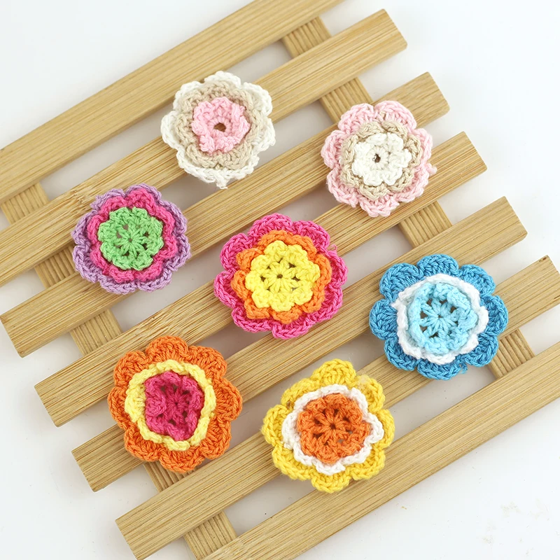 1,8 дюймов Покрывало «Русалочка», ручная вязка с цветочным рисунком хлопковая нить с цветочным принтом из 3 слоев Мотив DIY Одежда повязка на голову, аксессуары для сумок