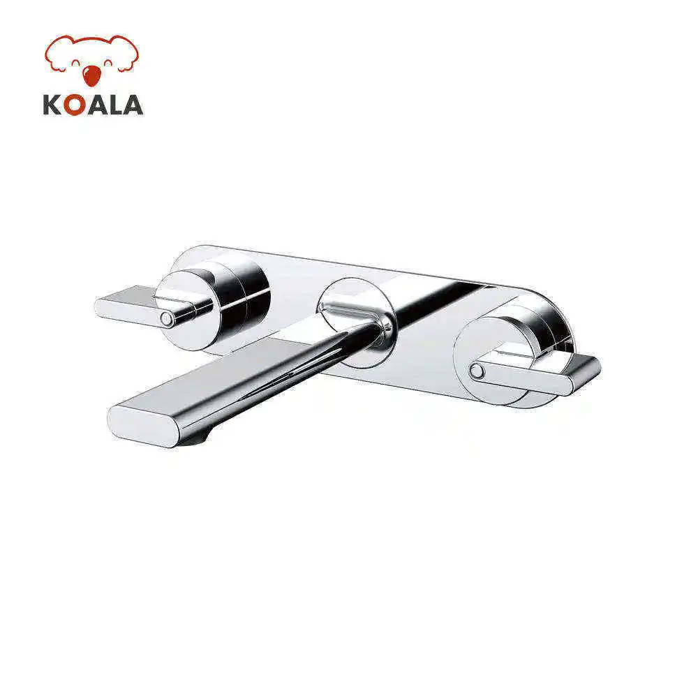 Modern Workplace Bath Tub Fitting Brass Single Handle 35mm Square Wall-mounted Water Taps Faucet