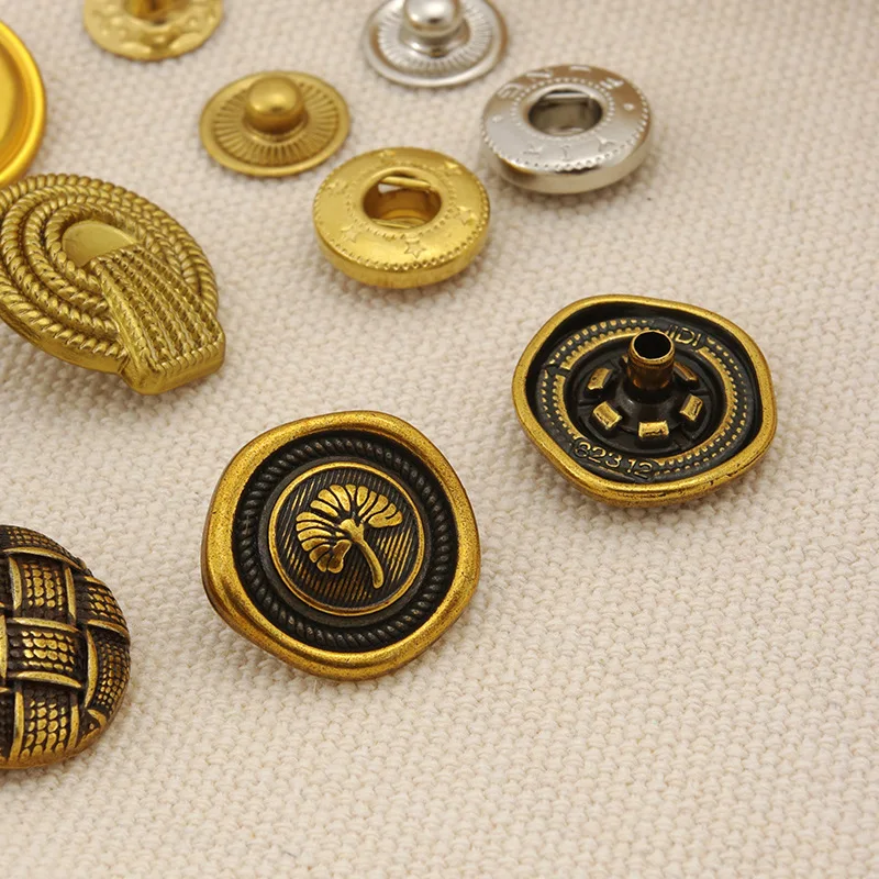 Garment Accessories Stainless Steel Snap Button Custom Square 4 Part Spring Metal Fasten Snap Button