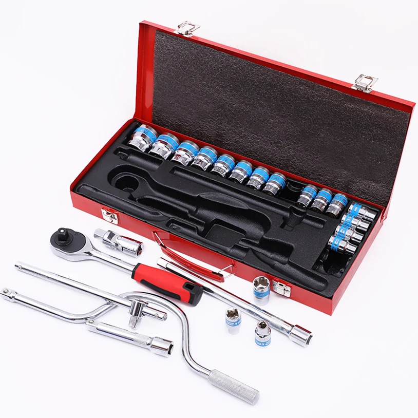 24pc 1/2 Inch Socket Set Professional Socket Set Chrome Vanadium Steel use for car repair tool box