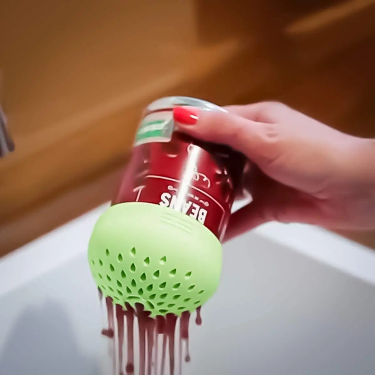 Kitchen Colander Silicone Filter Drain Cover Can Drainer for Strain Tea Leaves, Lemon Seeds, Kidney Beans, Used to Quickly Drain