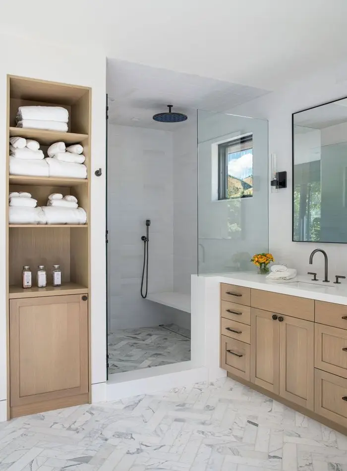 CBMmart Modern Free Floor Standing  Mirror Mounted Single Double Basin  Master Plywood Wood Bathroom Vanity With Smart Mirror