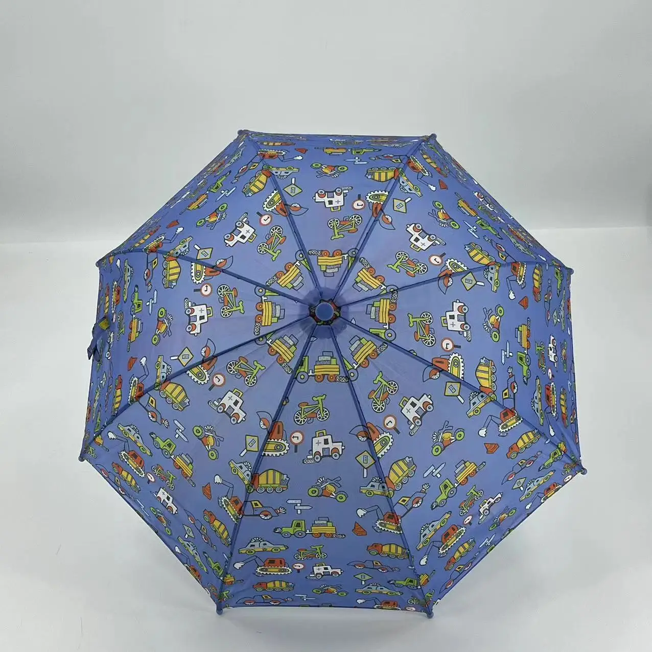 Popular Kid Cartoon Manual Open Close Umbrella with Customized Logo Printing plastic Hanging Handle Dome umbrella