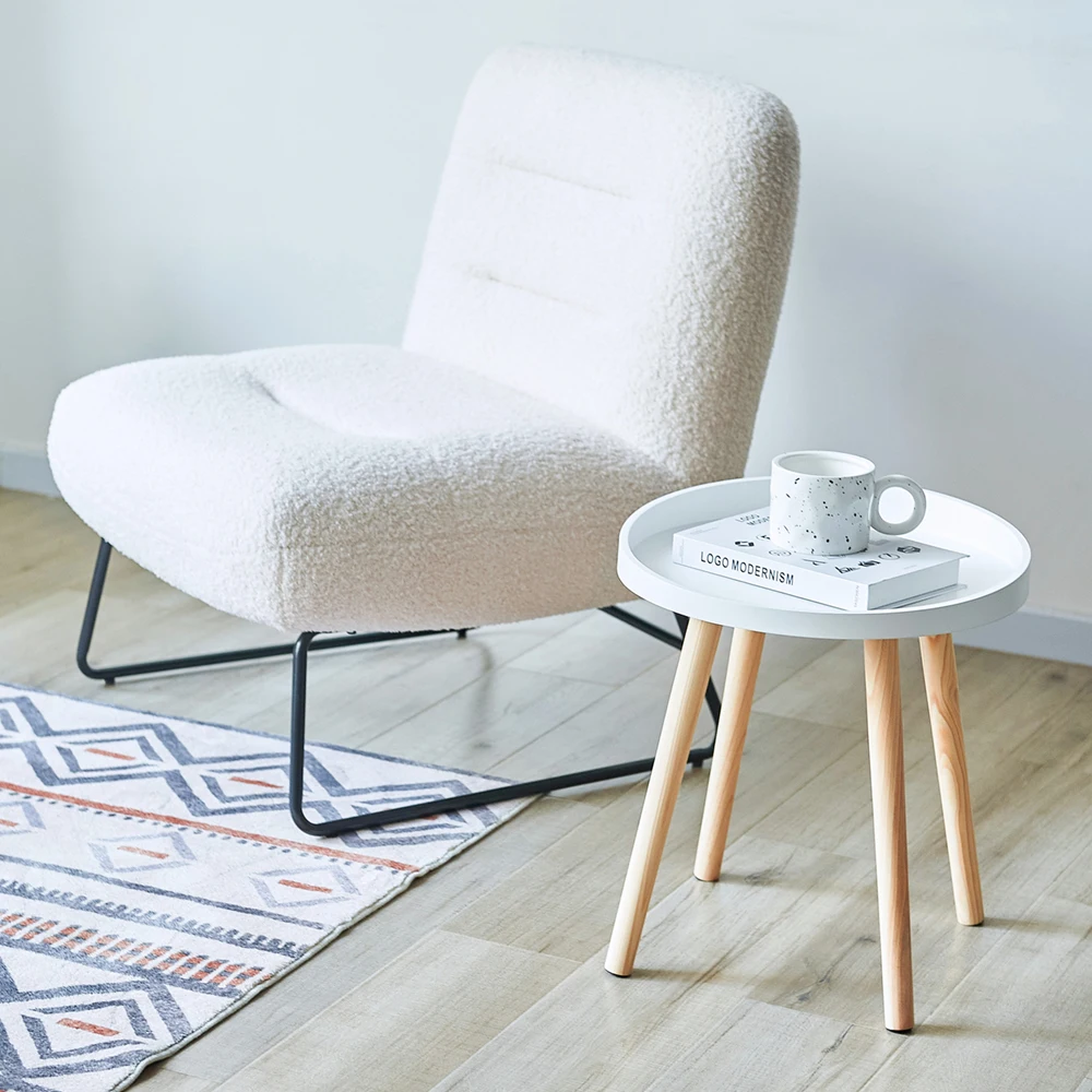 Living Room Furniture Tisch Center Tea Bedside Table Basse Mdf Small Cafe Round Side Table Coffee Tables With Wood Legs