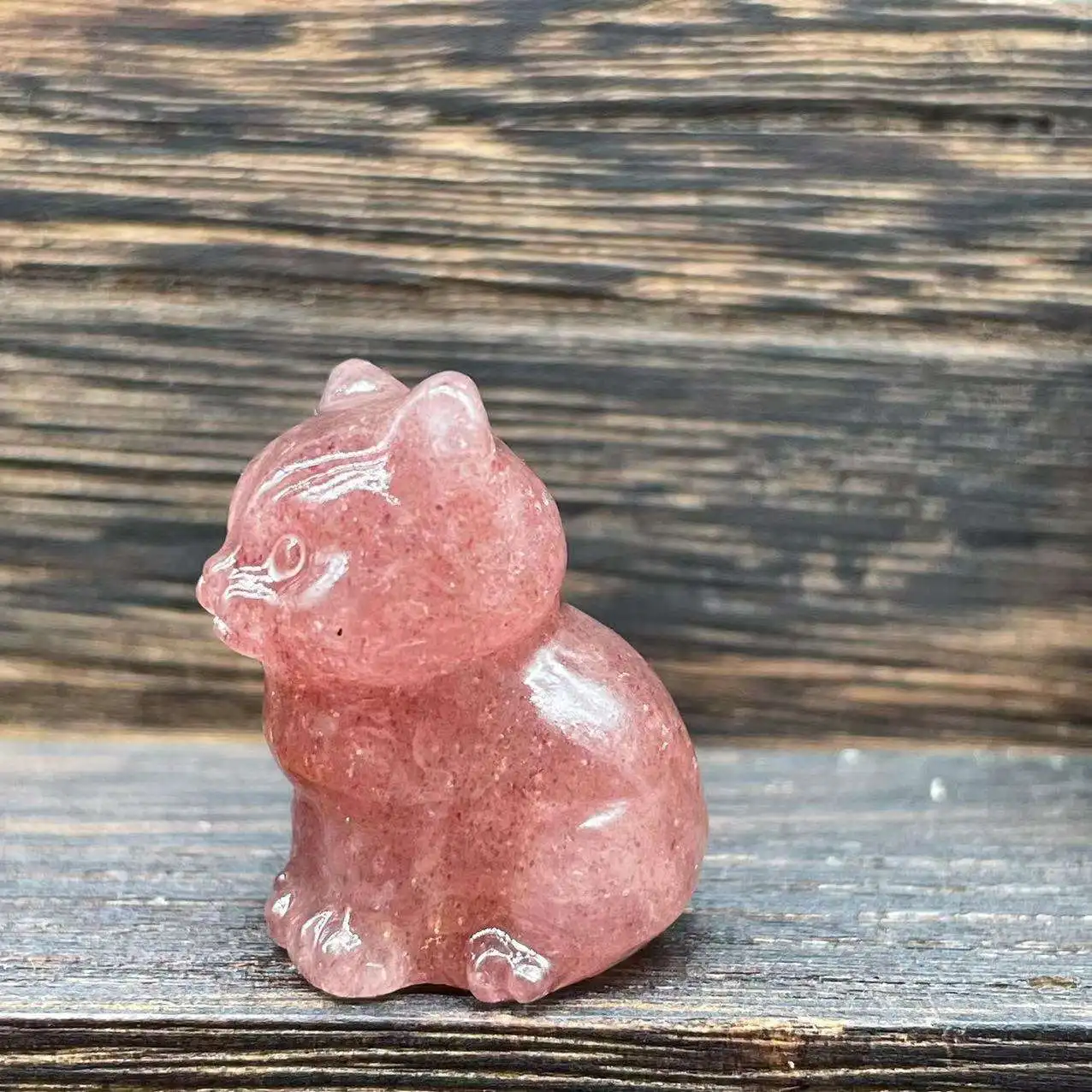 ODM OEM Mini Crystal Tumble Stones Cat Figurine Statue Hand Carved Gem Lucky Cat Spirit Reiki Healing Natural Crystal Stone
