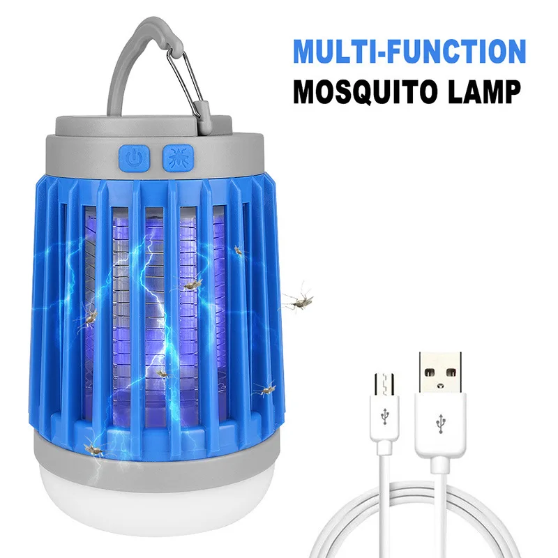 Portable UV Solar Camping Lantern Mosquito Killer Light USB Rechargeable Mosquito Repellent Lamp