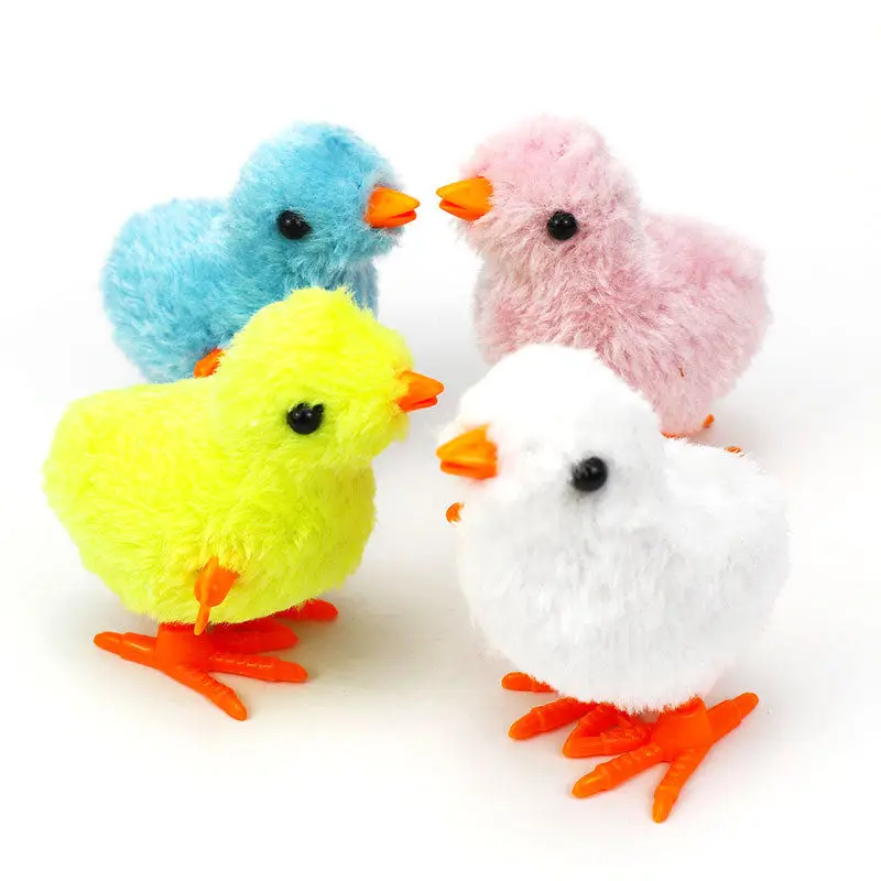 2024 Cute Wind Up Chick Plush Animals Toy Kids Boy Girl Stuffed Animals Chick Clockwork Walking Toys Children Fun Gifts
