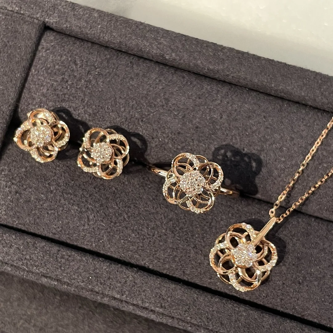 Xinfly Factory Custom GIA IGI Certified Natural Diamond Lab Diamond 10k 14k 18k Real Solid Gold Jewelry Set