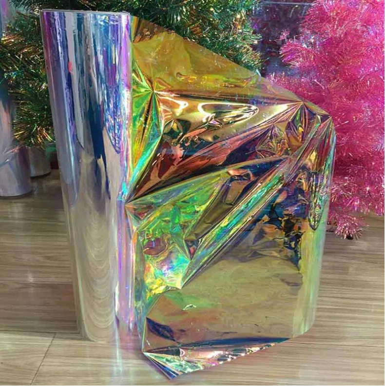 Iridescent Mylar Vinyl Film Transparent Cellophane Mirror Reflective Film