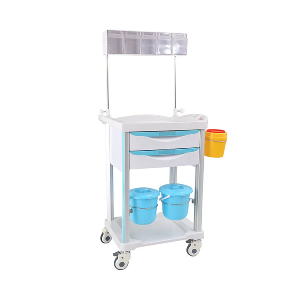 Hospital ABS Plastic Hospital Anesthesia Treatment Trolley Medical Medicine Emergency Trolley Cart