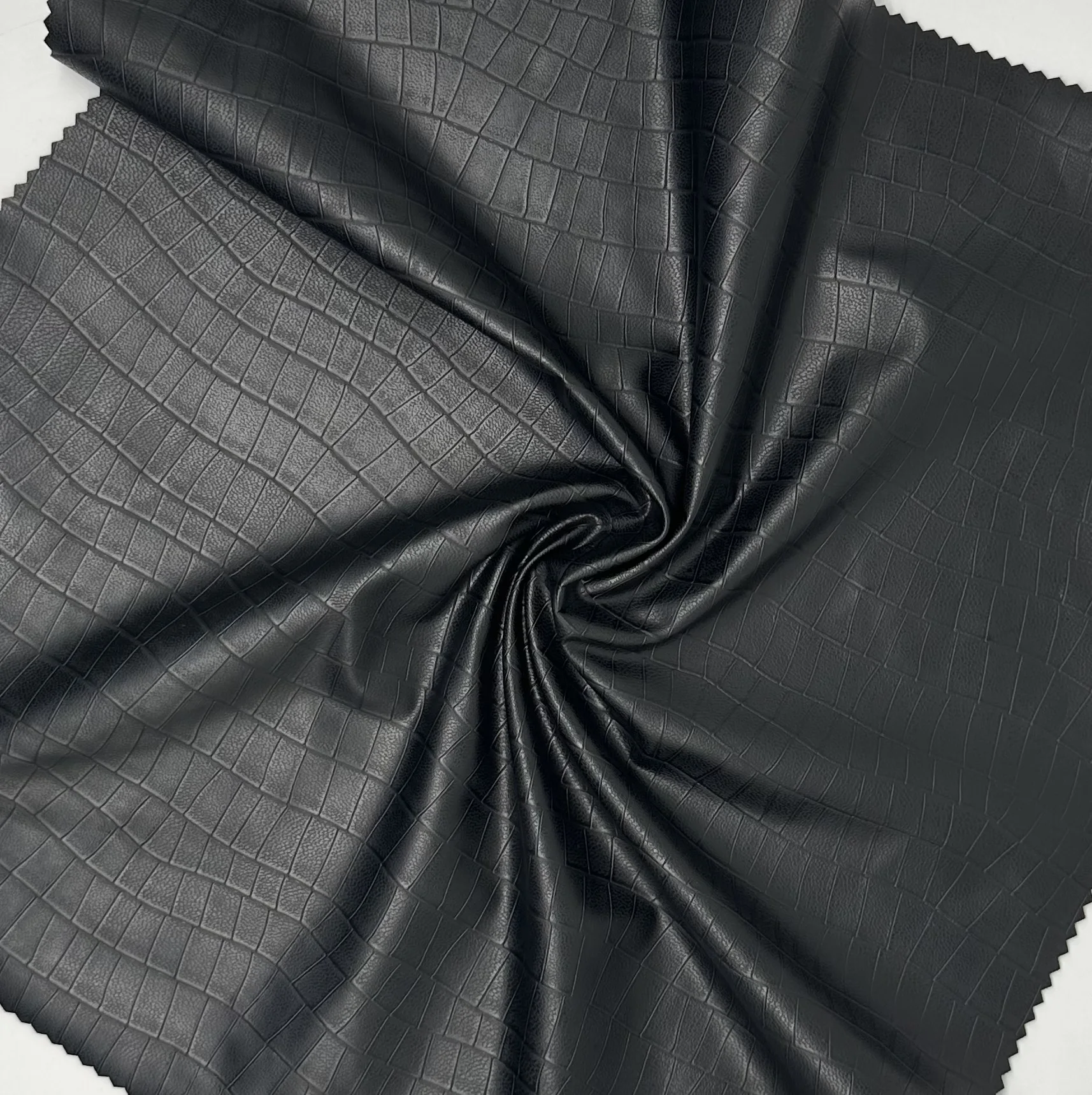 2023 Fashion Leather 4 Way Stretch Pu Faux Leather Regular Crocodile Skin pattern Female Garment Clothing Trousers For Women