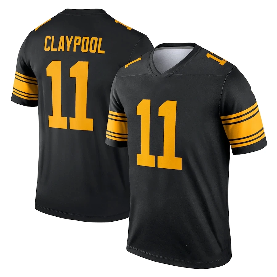 Custom Pittsburgh City Team Club Uniform Stitched American Football Jersey Black Game #22 Harris #90 Watt #11 Chase Claypool