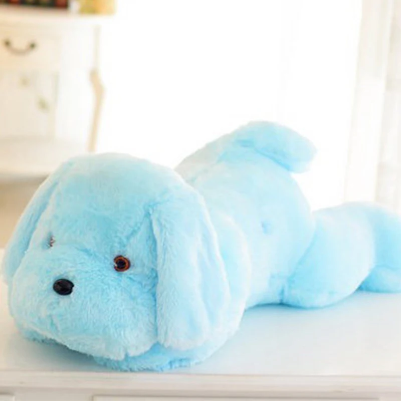 Wholesale cute glowing dog stuffed animal plush toys soft LED light up dogs for kids
