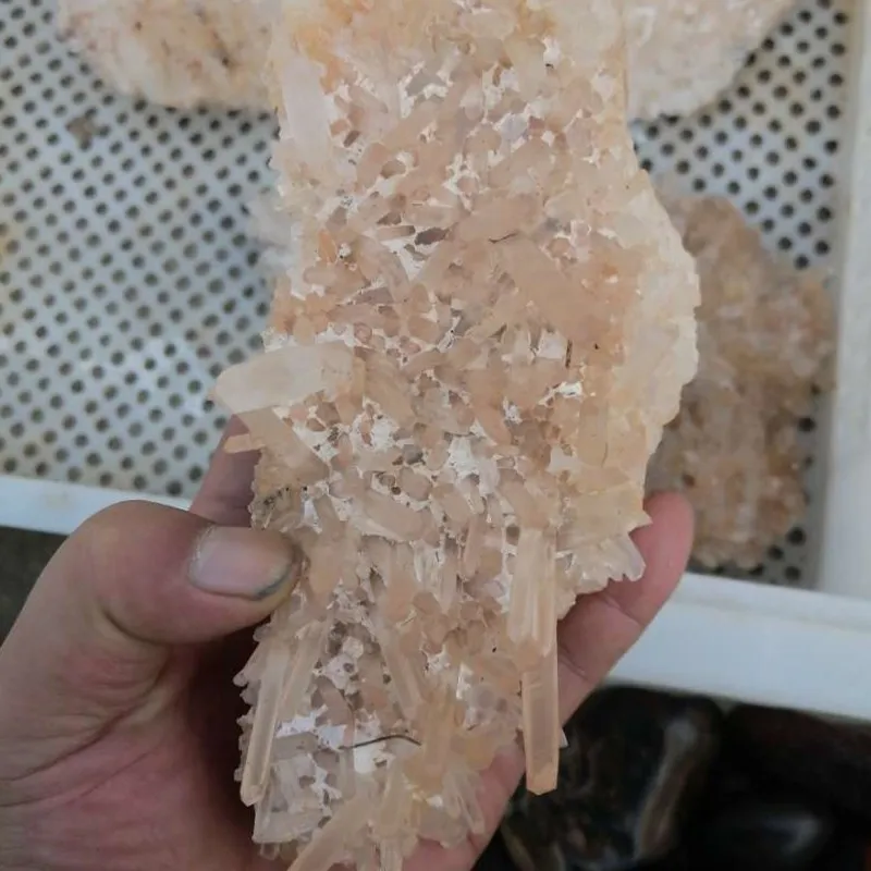 Natural large rough raw red quartz crystal cluster  copper  specimens for collection fpr sale