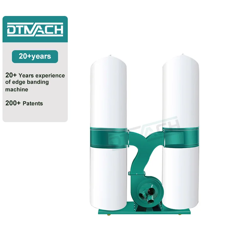 DTMACH two tube/Bag dust collectors woodworking industrial wood cyclobe dust collector for woodworking