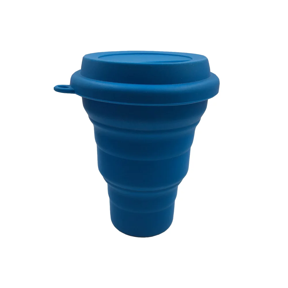 High Quality Cheap Price  Coffee Outdoor Collapsible Easy To Carry Silicone Cup with Lid Smart Folding Mug
