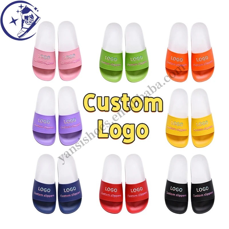 Hot Sale Custom Design Slippers With Logo Men Shoes Printed Pattern Slippers PVC Footwear Slides Unisex Football Team
