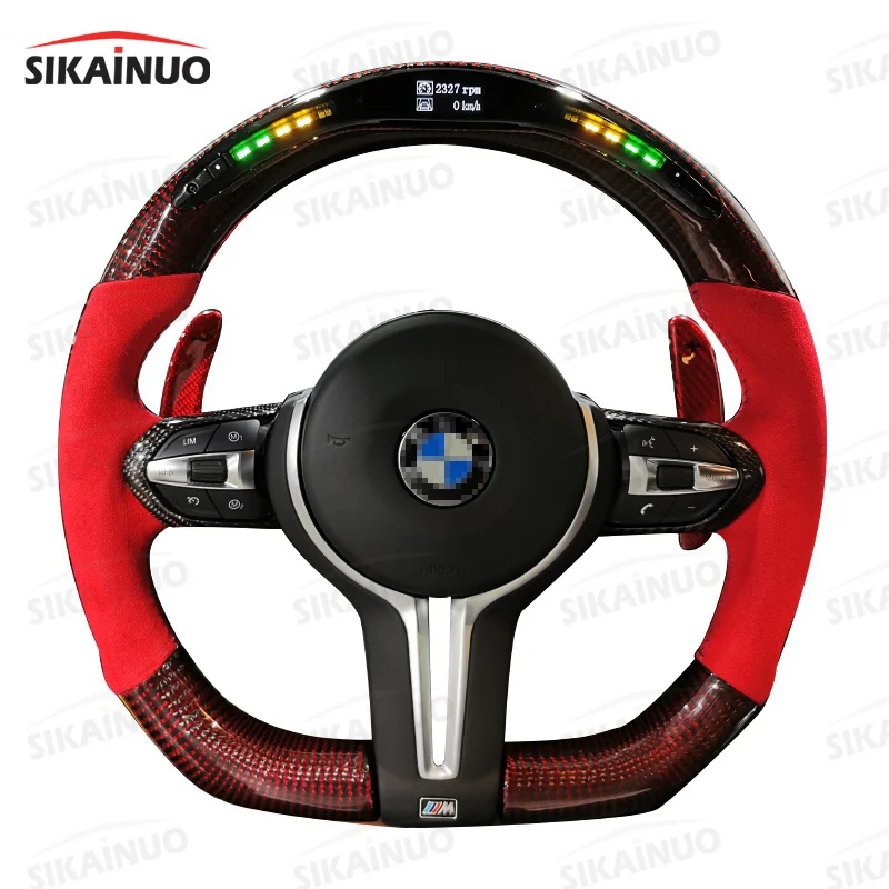 LED Smart Alcantara Steering Wheel Popular Design fit for E90 E91 E92 E93 E70 E71 E72 E89 E84 ( 3 Series X1 X5 X6 Z4 )