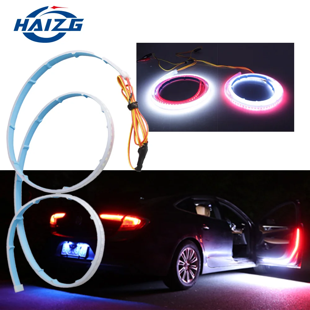 HAIZG car led flexible led strip light open car door warning flash signal led strip light car door warning led drl lights