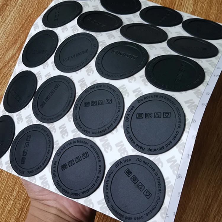 Wholesale silicone Pad Self Adhesive 3M Black Rubber bottoms Coaster For 15oz 20oz 30oz straight Skinny Tumbler Bottom