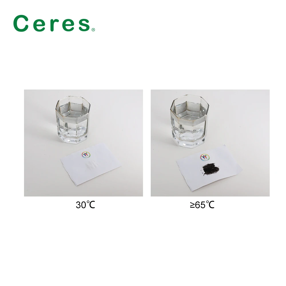 Ceres High quality Flexo Printing Irreversible Temperature Sensitive Ink 65 Degrees,Colorless to Black