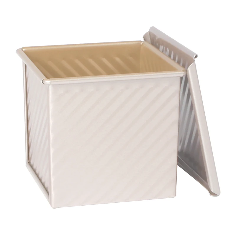 New Durable Non-stick Corrugated Cube Mould Square Mini Loaf Baking Pan with Cover