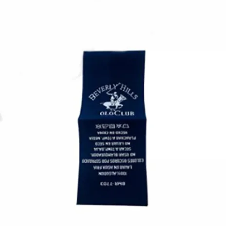 Customized woven label silk collar print garment care label cotton clothing tag knit patch label