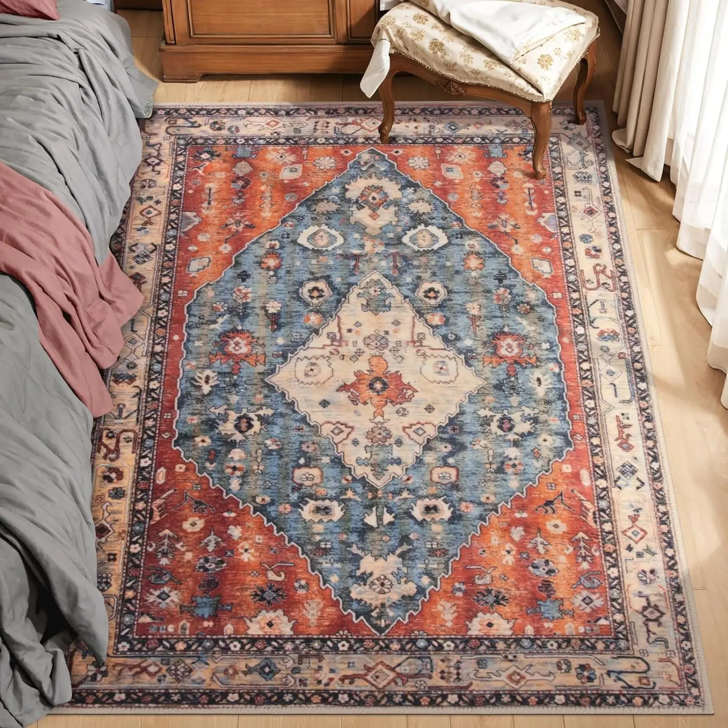 Custom Large Anti-Slip Modern Kitchen Hallway Rug Vintage Moroccan Living Room Runner Machine Washable for Home Prayer Use