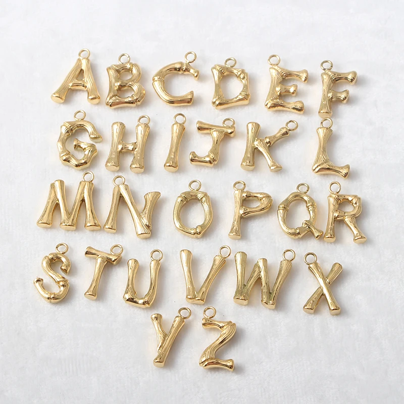 Hot Products 18K Gold Plated Stainless Steel Jewelry Waterproof Necklace Alphabet Letter Initial Pendant