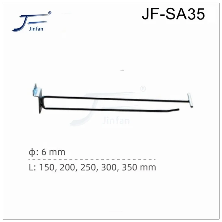 Wholesale Customized  steel wire black plated supermarket groove slot slat back panel board display hanger hook