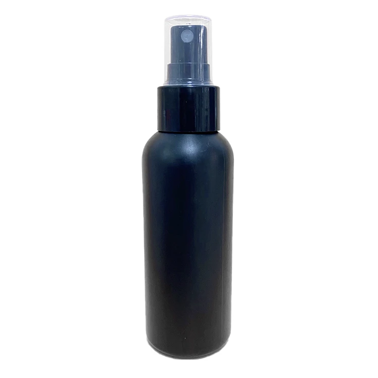 Custom 100ml 150ml 200ml 250ml 8oz 8 oz PE HDPE Plastic Black Round Shoulder Mist Spray Bottle For Cleaning 100 150 200 250 ml